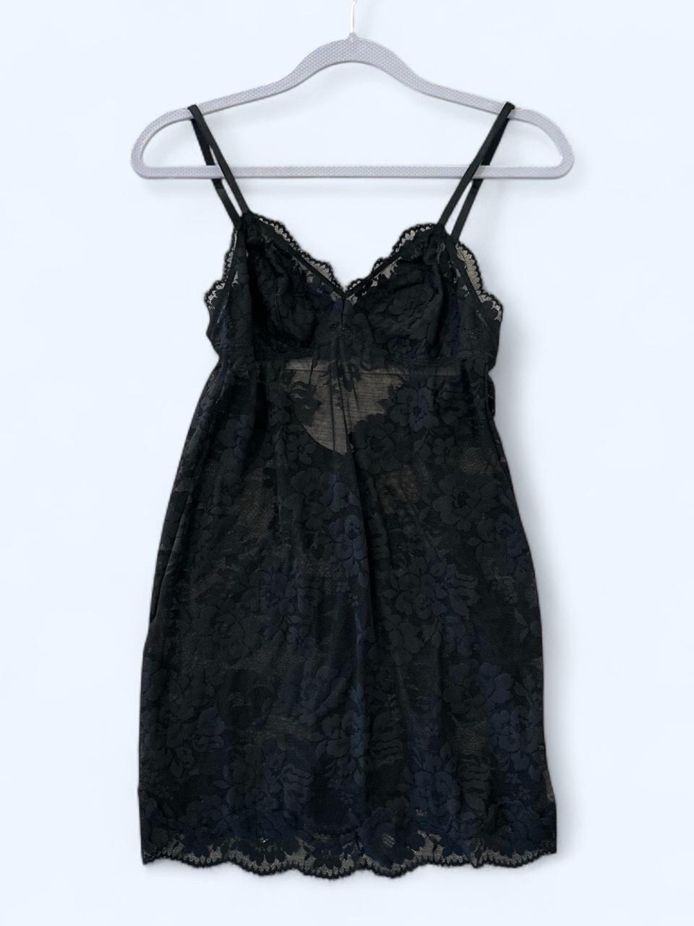Victoria's Secret Black Lace Babydoll Slip Dress